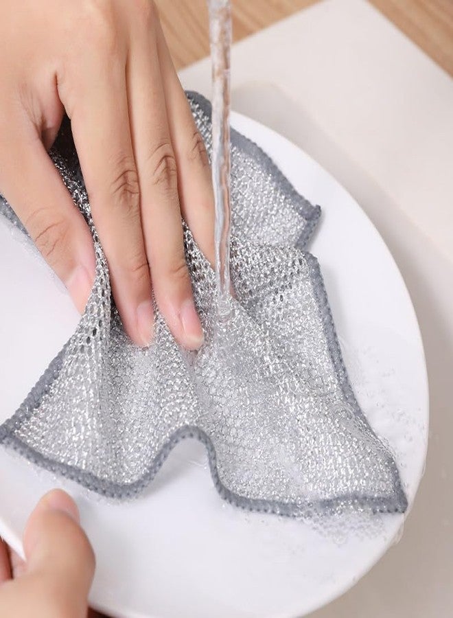 Krujyam Non-Scratch Wire Dish Cloth & Gaps Cleaning Brush - Multipurpose, Reusable, Easy Rinse Kitchen Rag for Pots, Pans, Sinks (Set of 5) - Image 3
